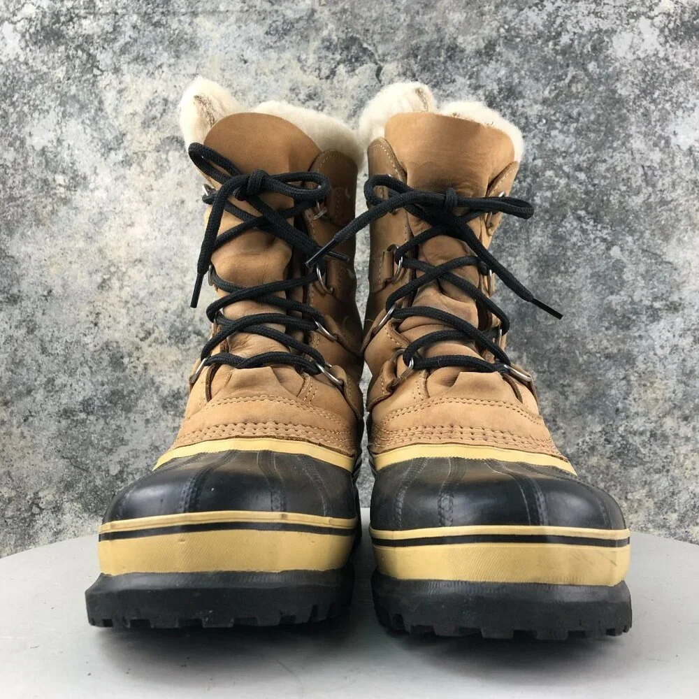 Sorel CANADA Mens Size 6 Caribou Brown Black Insulated Lace-Up Winter Snow Boots
